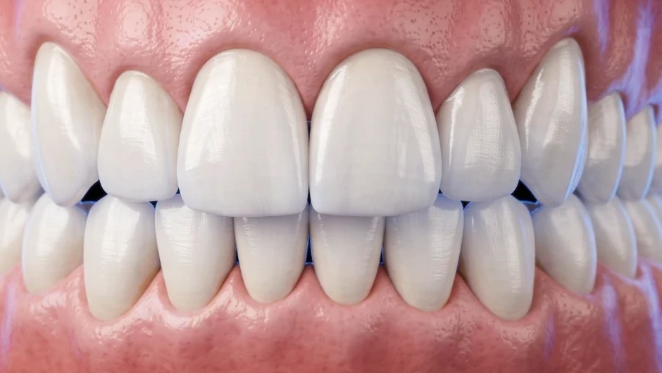 Ilustración: dientes amarillentos que se vuelven blancos